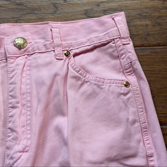 Vintage Escada Margaretha Rey light pink & gold ONE straight leg skinny jeans - Picture 9 of 16